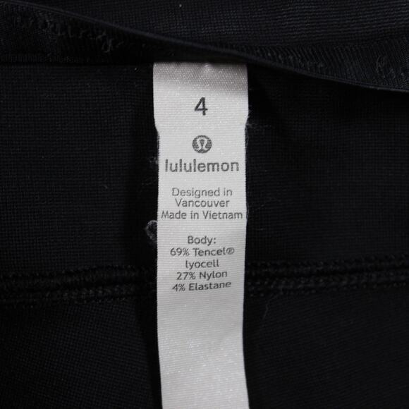 Lululemon Pants Womens 4 Black Straight Leg Cropped Zip Fly Tencel Blend - Picture 5 of 8